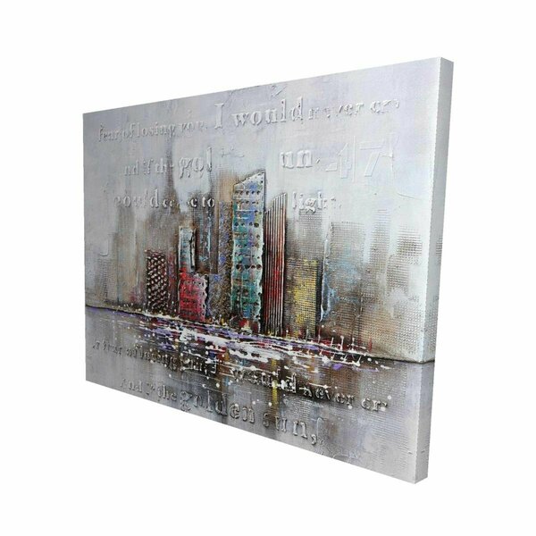 Begin Home Decor 16 x 20 in. Cityscape with Typography In Relief-Print on Canvas 2080-1620-CI39